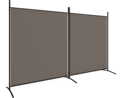 vidaXL - Kamerscherm - met - 2 - panelen - 346x180 - cm - stof - antracietkleurig