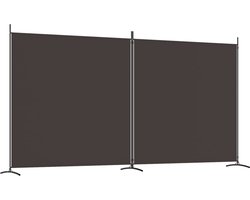 vidaXL - Kamerscherm - met - 2 - panelen - 348x180 - cm - stof - bruin