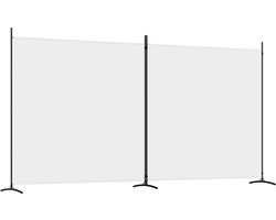 vidaXL - Kamerscherm - met - 2 - panelen - 348x180 - cm - stof - wit
