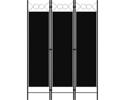 vidaXL - Kamerscherm - met - 3 - panelen - 120x180 - cm - zwart