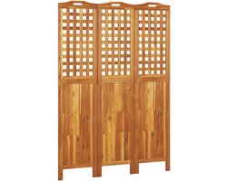 vidaXL - Kamerscherm - met - 3 - panelen - 121,5x2x180 - cm - massief - acaciahout