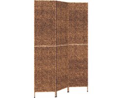 vidaXL - Kamerscherm - met - 3 - panelen - 122x180 - cm - waterhyacint - bruin
