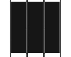 vidaXL - Kamerscherm - met - 3 - panelen - 150x180 - cm - zwart