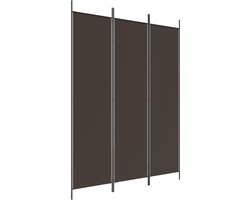 vidaXL - Kamerscherm - met - 3 - panelen - 150x200 - cm - stof - bruin