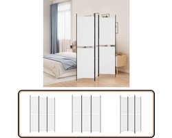 vidaXL - Kamerscherm - met - 3 - panelen - 150x200 - cm - stof - wit