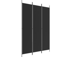 vidaXL - Kamerscherm - met - 3 - panelen - 150x220 - cm - stof - zwart