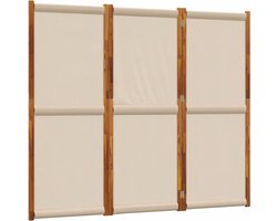 vidaXL - Kamerscherm - met - 3 - panelen - 210x180 - cm - taupe
