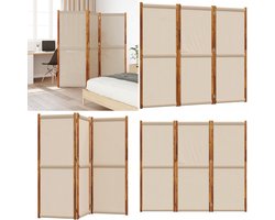 vidaXL Kamerscherm met 3 panelen 210x180 cm taupe - Kamerscherm - Kamerschermen - Scheidingswand - Ruimteverdeler
