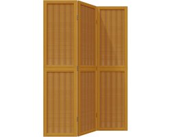 vidaXL - Kamerscherm - met - 3 - panelen - massief - paulowniahout - bruin