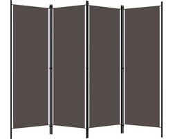 vidaXL - Kamerscherm - met - 4 - panelen - 200x180 - cm - antraciet