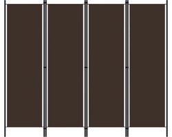 vidaXL - Kamerscherm - met - 4 - panelen - 200x180 - cm - bruin