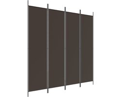 vidaXL - Kamerscherm - met - 4 - panelen - 200x200 - cm - stof - bruin