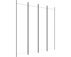 vidaXL - Kamerscherm - met - 4 - panelen - 200x200 - cm - stof - wit