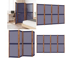 vidaXL Kamerscherm met 4 panelen 280x180 cm donkerblauw - Kamerscherm - Kamerschermen - Scheidingswand - Ruimteverdeler