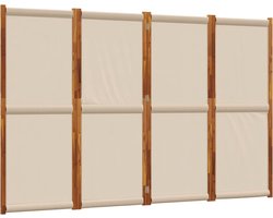 vidaXL - Kamerscherm - met - 4 - panelen - 280x180 - cm - taupe
