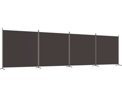 vidaXL - Kamerscherm - met - 4 - panelen - 698x180 - cm - stof - bruin