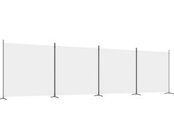 vidaXL - Kamerscherm - met - 4 - panelen - 698x180 - cm - stof - wit