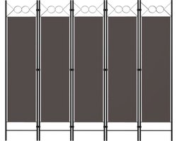 vidaXL - Kamerscherm - met - 5 - panelen - 200x180 - cm - antraciet