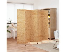 vidaXL - Kamerscherm - met - 5 - panelen - 205x180 - cm - waterhyacint