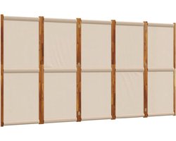 vidaXL - Kamerscherm - met - 5 - panelen - 350x180 - cm - taupe