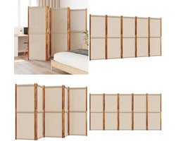 vidaXL Kamerscherm met 5 panelen 350x180 cm taupe - Kamerscherm - Kamerschermen - Scheidingswand - Ruimteverdeler