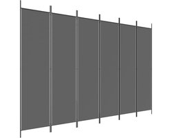 vidaXL - Kamerscherm - met - 6 - panelen - 300x200 - cm - stof - antracietkleurig