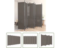 vidaXL Kamerscherm met 6 panelen 300x200 cm stof antracietkleurig - Kamerscherm - Privacy Screen - Wandafscheider - Stoffen Schermen - Design Meubilair