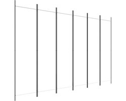vidaXL - Kamerscherm - met - 6 - panelen - 300x200 - cm - stof - wit