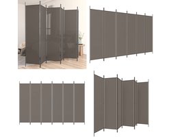 vidaXL Kamerscherm met 6 panelen 300x220 cm stof antracietkleurig - Kamerscherm - Kamerschermen - Scheidingswand - Ruimteverdeler