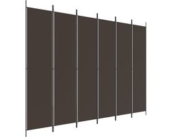 vidaXL - Kamerscherm - met - 6 - panelen - 300x220 - cm - stof - bruin