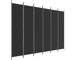vidaXL - Kamerscherm - met - 6 - panelen - 300x220 - cm - stof - zwart