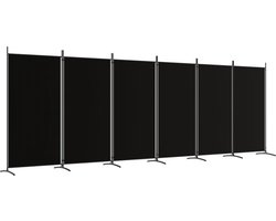 vidaXL - Kamerscherm - met - 6 - panelen - 520x180 - cm - stof - zwart