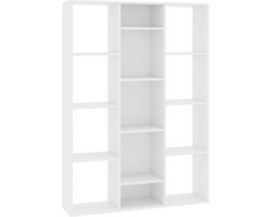 vidaXL - Kamerscherm/boekenkast - 100x24x140 - cm - bewerkt - hout - wit