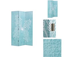 vidaXL Kamerverdeler - Kamerverdelers - Paravent - Paravents - Kamerscherm inklapbaar vlinder 120x170 cm blauw