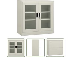vidaXL Kantoor Kast - Archief Kast - Kantoorkast 90x40x90 cm staal lichtgrijs - Metalen Kast - Staalkast - Grijze Kast