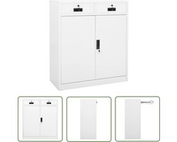 vidaXL Kantoor Meubilair - Archief Kast - Kantoorkast 90x40x102 cm staal wit - Metalen Kast - Witte Kast - Opslagruimte