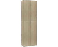 vidaXL - Kantoorkast - 60x32x190 - cm - bewerkt - hout - sonoma - eikenkleurig