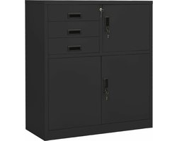 vidaXL - Kantoorkast - 90x40x102 - cm - staal - antracietkleurig