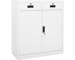 vidaXL - Kantoorkast - 90x40x102 - cm - staal - wit