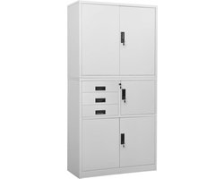 vidaXL - Kantoorkast - 90x40x180 - cm - staal - lichtgrijs