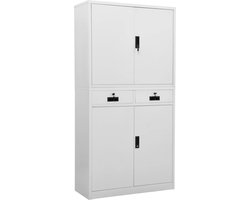 vidaXL - Kantoorkast - 90x40x180 - cm - staal - lichtgrijs