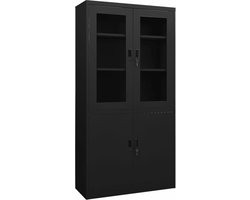 vidaXL - Kantoorkast - 90x40x180 - cm - staal - zwart