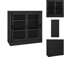 vidaXL Kantoorkast - Kantoorkasten - Kast - Kasten - Roldeurkast 90x40x90 cm staal antracietkleurig