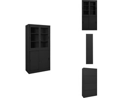 vidaXL - Kantoorkast - met - schuifdeuren - 90x40x180 - cm - staal - antracietkleur