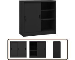 vidaXL Kantoorkast Staal Antraciet 90x40x90 cm Archief Kast - Metalen Kast - Opslagkast - Kantoormeubilair - Bureau Accessoires