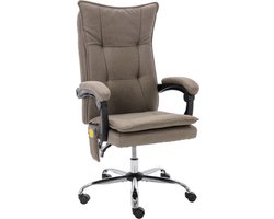 vidaXL - Kantoormassagestoel - stof - taupe