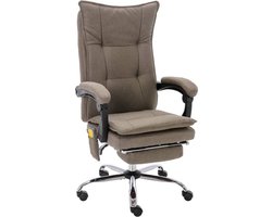 vidaXL - Kantoormassagestoel - stof - taupe
