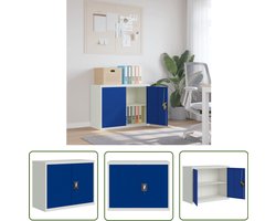 vidaXL Kantoormeubel - Archief Kast - Archiefkast 90x40x70 cm staal lichtgrijs en blauw - Opslagoplossing - Bureau Accessoires - Metalen Kast