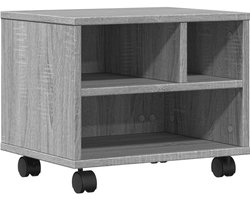vidaXL Kantoormeubilair - Printerkast - Printerkastje met wielen 41x32x34,5 cm grijs sonoma eikenkleur - Houten Meubels - Grijze Meubels - Compact Bureau