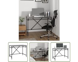 vidaXL Kantoormuziek - Industriele Meubels - Bureau 100x50x75 cm bewerkt hout en ijzer grijs sonoma eiken - Bureaus Voor Thuiskantoor - Houten Bureaublad - Metalen Onderstel
